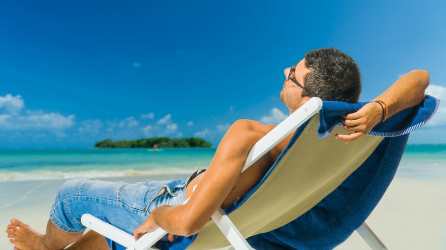 Man enjoying downtime