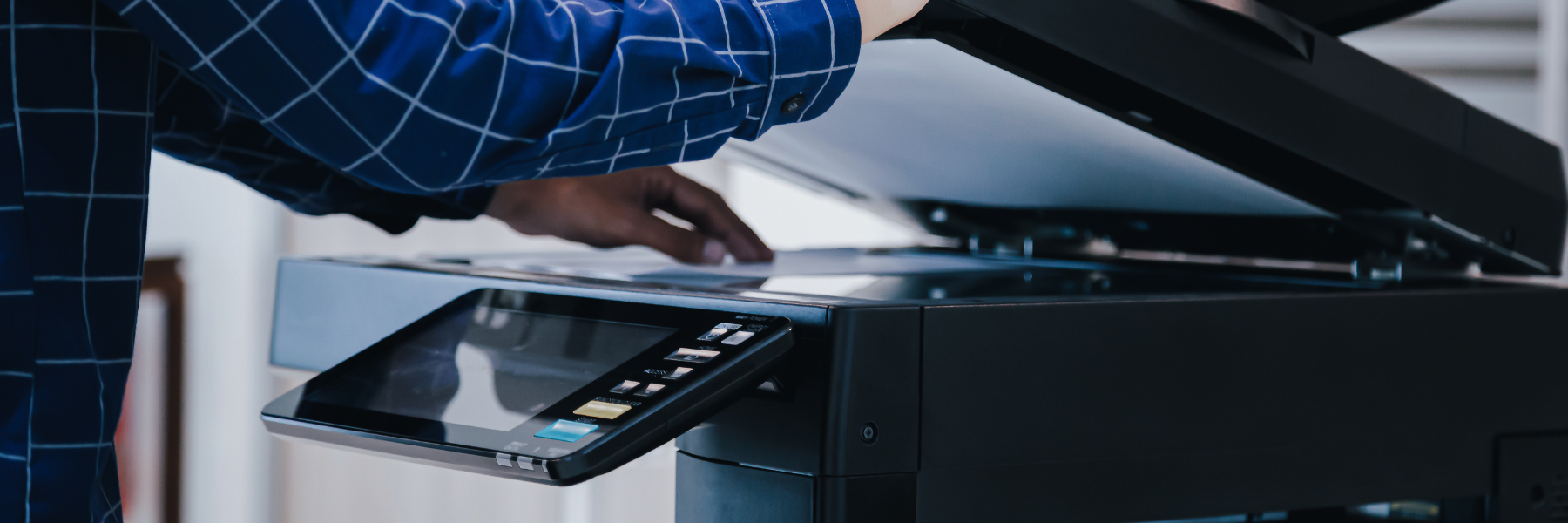 man using copier