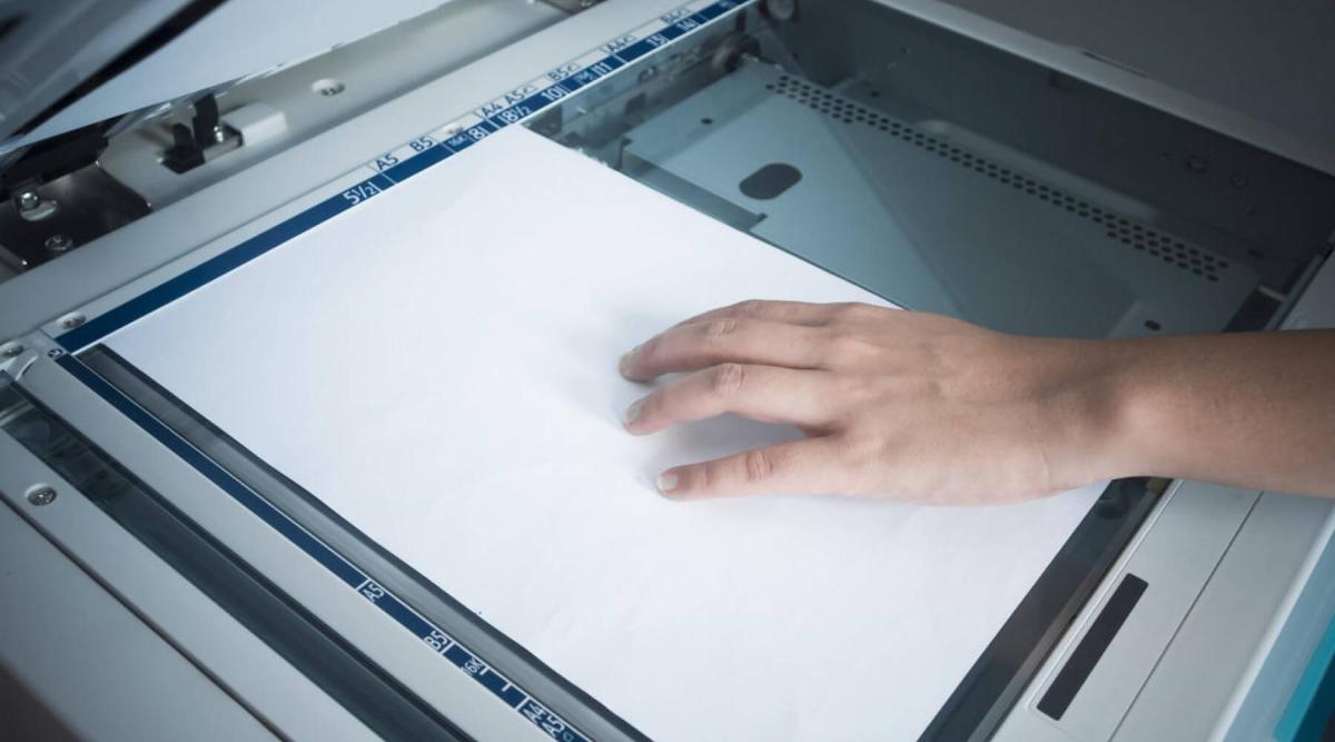 copier being used in an office